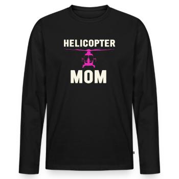 Helikopter Eltern Lustige Helikoptermutter - Männer Premium Bio Langarmshirt - Schwarz - Vorne - Nico (187cm)