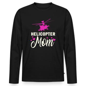 Helikopter Eltern Lustige Helikoptermutter - Männer Premium Bio Langarmshirt - Schwarz - Vorne - Nico (187cm)