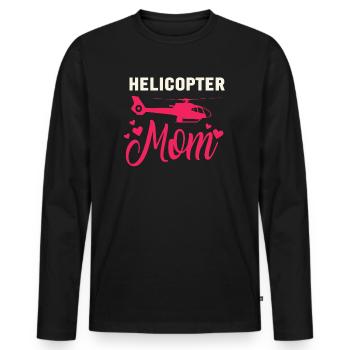 Helikopter Eltern Lustige Helikoptermutter - Männer Premium Bio Langarmshirt - Schwarz - Vorne - Nico (187cm)
