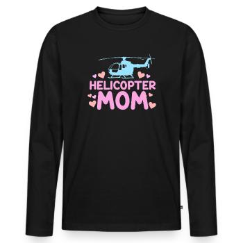 Helikopter Eltern Lustige Helikoptermutter - Männer Premium Bio Langarmshirt - Schwarz - Vorne - Nico (187cm)