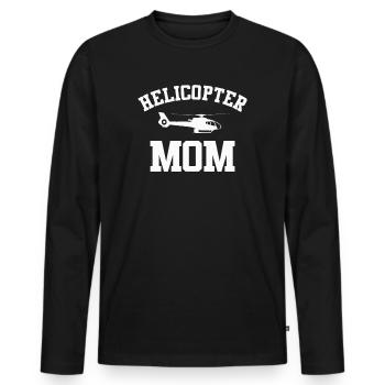 Helikopter Eltern Lustige Helikoptermutter - Männer Premium Bio Langarmshirt - Schwarz - Vorne - Nico (187cm)