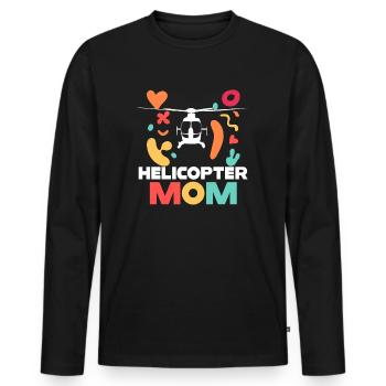Helikopter Eltern Lustige Helikoptermutter - Männer Premium Bio Langarmshirt - Schwarz - Vorne - Nico (187cm)