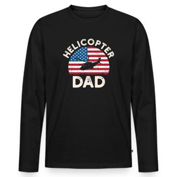 Helikopter-Vater Amerikanische Eltern - Männer Premium Bio Langarmshirt - Schwarz - Vorne - Nico (187cm)