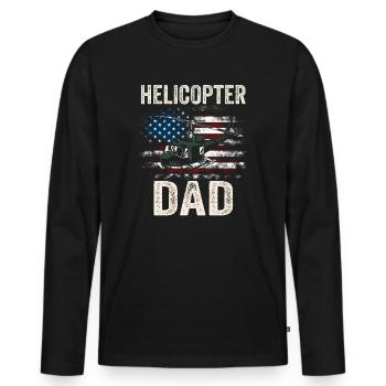 Helikopter-Vater Amerikanische Eltern - Männer Premium Bio Langarmshirt - Schwarz - Vorne - Nico (187cm)