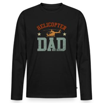 Helikopter Eltern Lustige Männer Pilot - Männer Premium Bio Langarmshirt - Schwarz - Vorne - Nico (187cm)