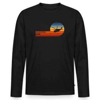 Helikopter Papa Sonnenuntergang Vater Liebe - Männer Premium Bio Langarmshirt - Schwarz - Vorne - Nico (187cm)