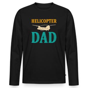 Helikopter Eltern Lustige Männer Pilot - Männer Premium Bio Langarmshirt - Schwarz - Vorne - Nico (187cm)