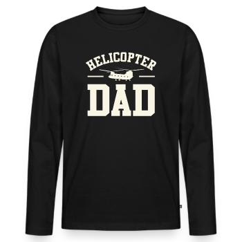 Helikopter Eltern Lustige Männer Pilot - Männer Premium Bio Langarmshirt - Schwarz - Vorne - Nico (187cm)