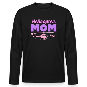 Helikopter Eltern Lustige Helikoptermutter - Männer Premium Bio Langarmshirt - Schwarz - Vorne - Nico (187cm)