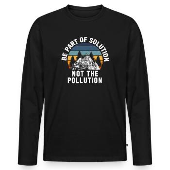 No Littering Anti Littering Earth Day - Men's Premium Organic Long Sleeve Shirt - black - Front - Nico (187cm)