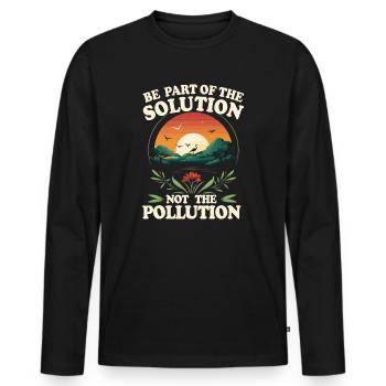 No Littering Anti Littering Earth Day - Men's Premium Organic Long Sleeve Shirt - black - Front - Nico (187cm)