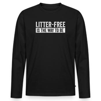 No Littering Anti Littering Earth Day - Men's Premium Organic Long Sleeve Shirt - black - Front - Nico (187cm)