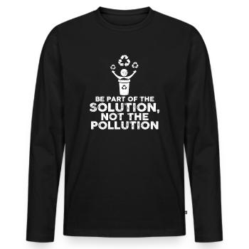 No Littering Anti Littering Earth Day - Men's Premium Organic Long Sleeve Shirt - black - Front - Nico (187cm)