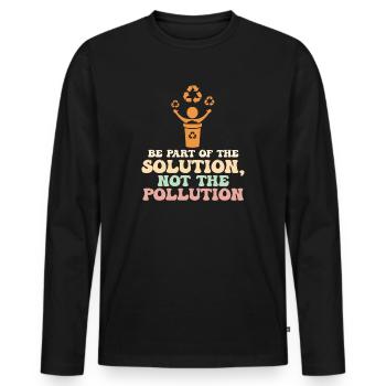 No Littering Anti Littering Earth Day - Men's Premium Organic Long Sleeve Shirt - black - Front - Nico (187cm)