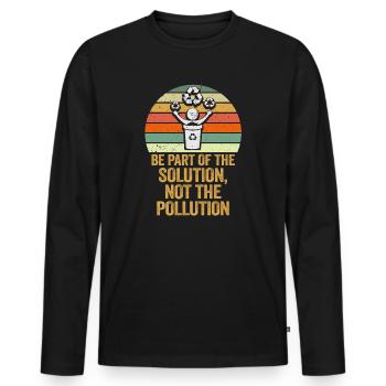No Littering Anti Littering Earth Day - Men's Premium Organic Long Sleeve Shirt - black - Front - Nico (187cm)