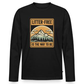 No Littering Anti Littering Earth Day - Men's Premium Organic Long Sleeve Shirt - black - Front - Nico (187cm)