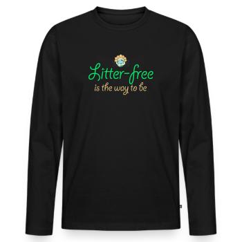 No Littering Anti Littering Earth Day - Men's Premium Organic Long Sleeve Shirt - black - Front - Nico (187cm)