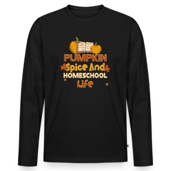 Pumpkin Spice And Homeschool Life - Men's Premium Organic Long Sleeve Shirt - black - Front - Nico (187cm)