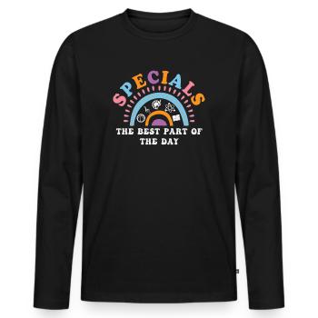 Spéciaux La meilleure partie de la journée - T-shirt manches longues Premium bio Homme - noir - Devant - Nico (187cm)