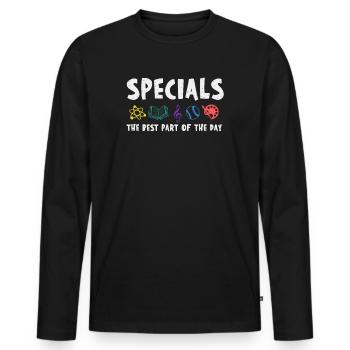 Spéciaux La meilleure partie de la journée - T-shirt manches longues Premium bio Homme - noir - Devant - Nico (187cm)