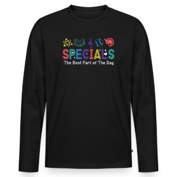 Spéciaux La meilleure partie de la journée - T-shirt manches longues Premium bio Homme - noir - Devant - Nico (187cm)