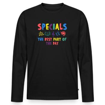Spéciaux La meilleure partie de la journée - T-shirt manches longues Premium bio Homme - noir - Devant - Nico (187cm)