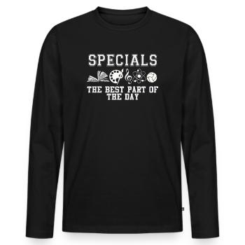 Spéciaux La meilleure partie de la journée - T-shirt manches longues Premium bio Homme - noir - Devant - Nico (187cm)