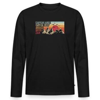 Explore Utah National Parks Mountains - Men's Premium Organic Long Sleeve Shirt - black - Front - Nico (187cm)