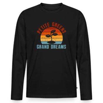 Urban Gardener Männer Frauen Microgreens - Männer Premium Bio Langarmshirt - Schwarz - Vorne - Nico (187cm)