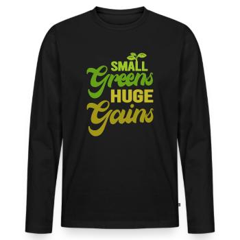 Urban Gardener Männer Frauen Microgreens - Männer Premium Bio Langarmshirt - Schwarz - Vorne - Nico (187cm)