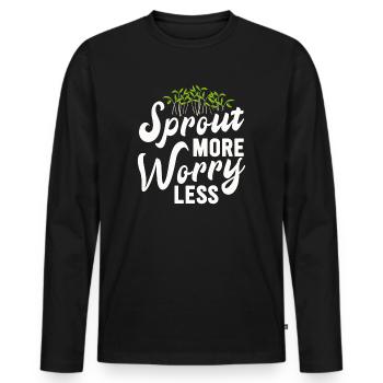 Urban Gardener Männer Frauen Microgreens - Männer Premium Bio Langarmshirt - Schwarz - Vorne - Nico (187cm)