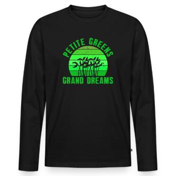 Jardinier Urbain Hommes Femmes Microgreens - T-shirt manches longues Premium bio Homme - noir - Devant - Nico (187cm)