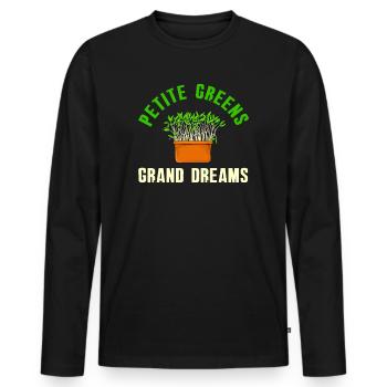 Urban Gardener Männer Frauen Microgreens - Männer Premium Bio Langarmshirt - Schwarz - Vorne - Nico (187cm)