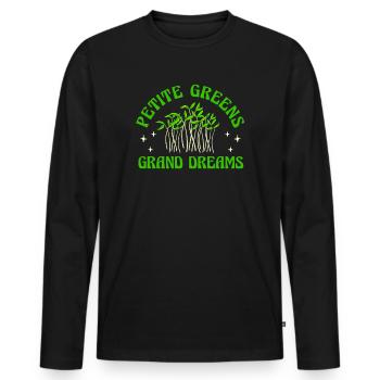 Jardinier Urbain Hommes Femmes Microgreens - T-shirt manches longues Premium bio Homme - noir - Devant - Nico (187cm)