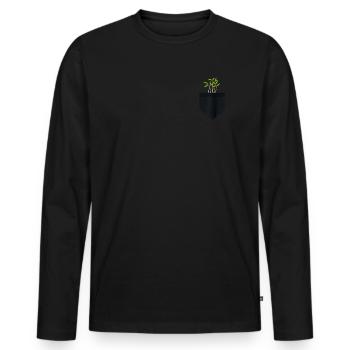 Urban Gardener Männer Frauen Microgreens - Männer Premium Bio Langarmshirt - Schwarz - Vorne - Nico (187cm)
