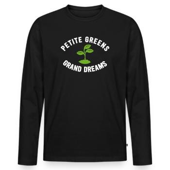 Jardinier Urbain Hommes Femmes Microgreens - T-shirt manches longues Premium bio Homme - noir - Devant - Nico (187cm)