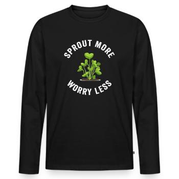 Jardinier Urbain Hommes Femmes Microgreens - T-shirt manches longues Premium bio Homme - noir - Devant - Nico (187cm)