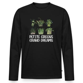 Jardinier Urbain Hommes Femmes Microgreens - T-shirt manches longues Premium bio Homme - noir - Devant - Nico (187cm)