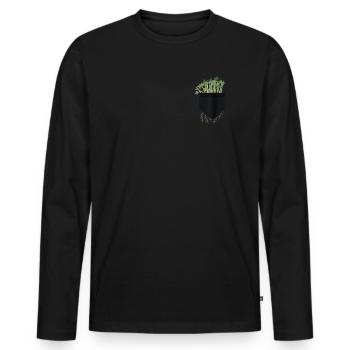 Jardinier Urbain Hommes Femmes Microgreens - T-shirt manches longues Premium bio Homme - noir - Devant - Nico (187cm)