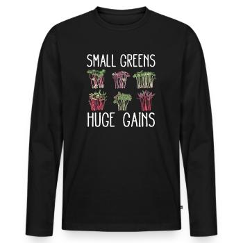 Urban Gardener Männer Frauen Microgreens - Männer Premium Bio Langarmshirt - Schwarz - Vorne - Nico (187cm)