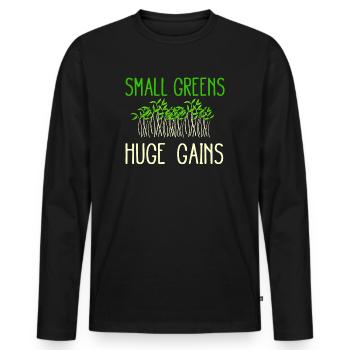 Jardinier Urbain Hommes Femmes Microgreens - T-shirt manches longues Premium bio Homme - noir - Devant - Nico (187cm)