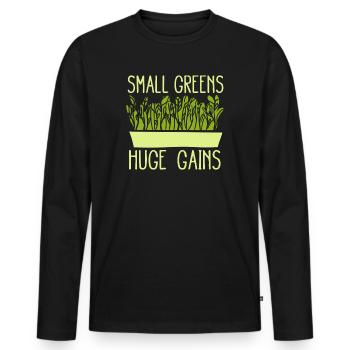 Jardinier Urbain Hommes Femmes Microgreens - T-shirt manches longues Premium bio Homme - noir - Devant - Nico (187cm)