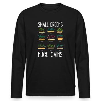 Jardinier Urbain Hommes Femmes Microgreens - T-shirt manches longues Premium bio Homme - noir - Devant - Nico (187cm)