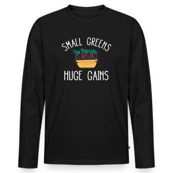Urban Gardener Männer Frauen Microgreens - Männer Premium Bio Langarmshirt - Schwarz - Vorne - Nico (187cm)