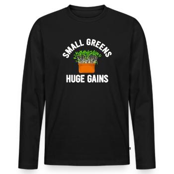 Urban Gardener Männer Frauen Microgreens - Männer Premium Bio Langarmshirt - Schwarz - Vorne - Nico (187cm)