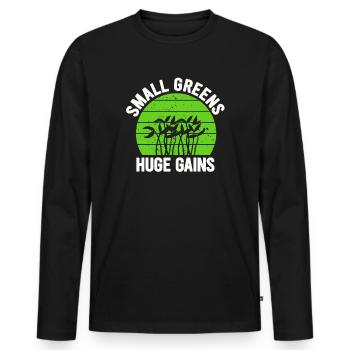 Urban Gardener Männer Frauen Microgreens - Männer Premium Bio Langarmshirt - Schwarz - Vorne - Nico (187cm)