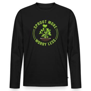 Jardinier Urbain Hommes Femmes Microgreens - T-shirt manches longues Premium bio Homme - noir - Devant - Nico (187cm)