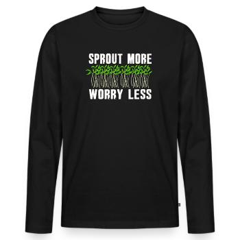 Jardinier Urbain Hommes Femmes Microgreens - T-shirt manches longues Premium bio Homme - noir - Devant - Nico (187cm)