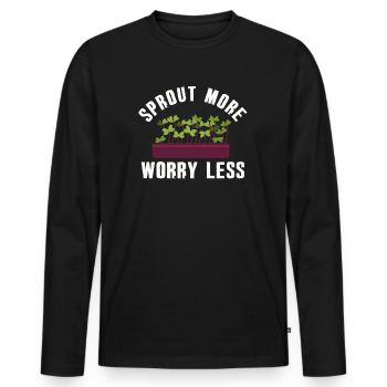Jardinier Urbain Hommes Femmes Microgreens - T-shirt manches longues Premium bio Homme - noir - Devant - Nico (187cm)