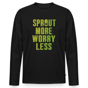 Jardinier Urbain Hommes Femmes Microgreens - T-shirt manches longues Premium bio Homme - noir - Devant - Nico (187cm)